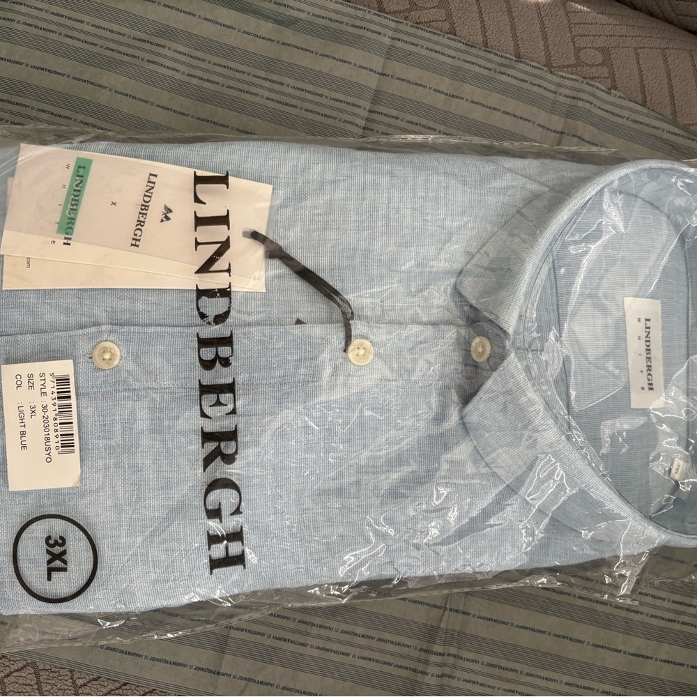 Light Blue quality designer Men's Shirt 3xl